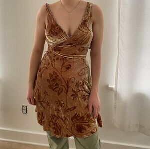 Vintage Y2k Velvet Dress with Belt